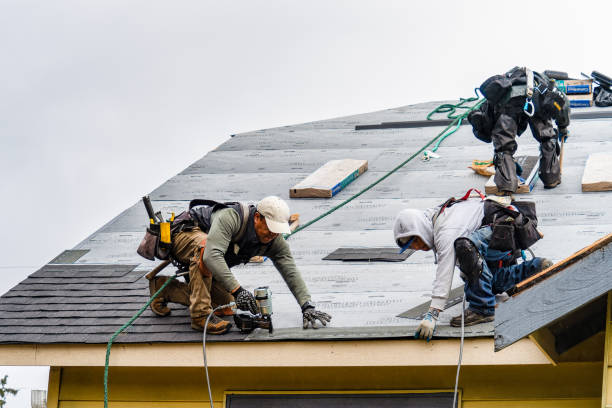 Professional Gutter Installation technician working in Hometown, PA